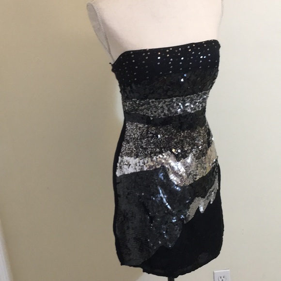 Stradivarius ❤ Black Sequin mini dress ! Size M - Picture 2 of 10